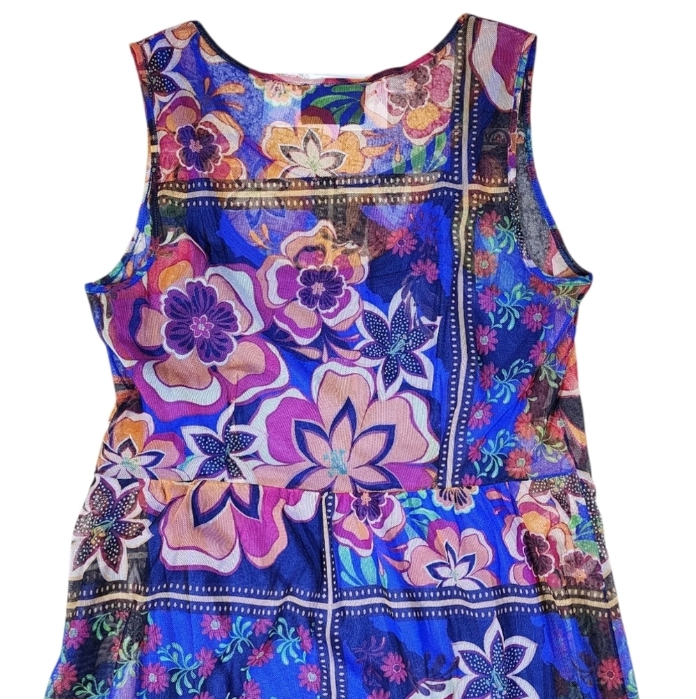 JOHNNY WAS Mazzy Midi Embroiderd Dress NWT Size S Vibrant Colorful - Picture 6 of 12
